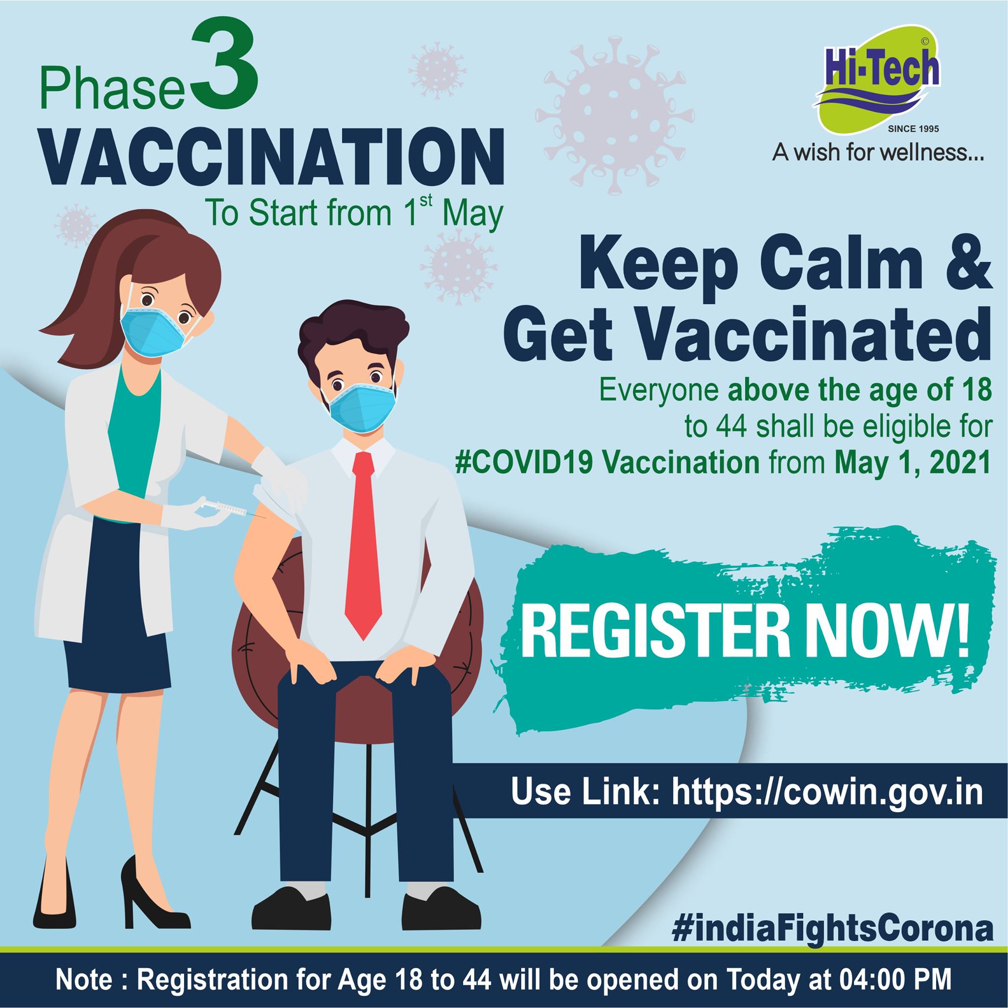 COVID vaccination for the 18+ to 45 year age group